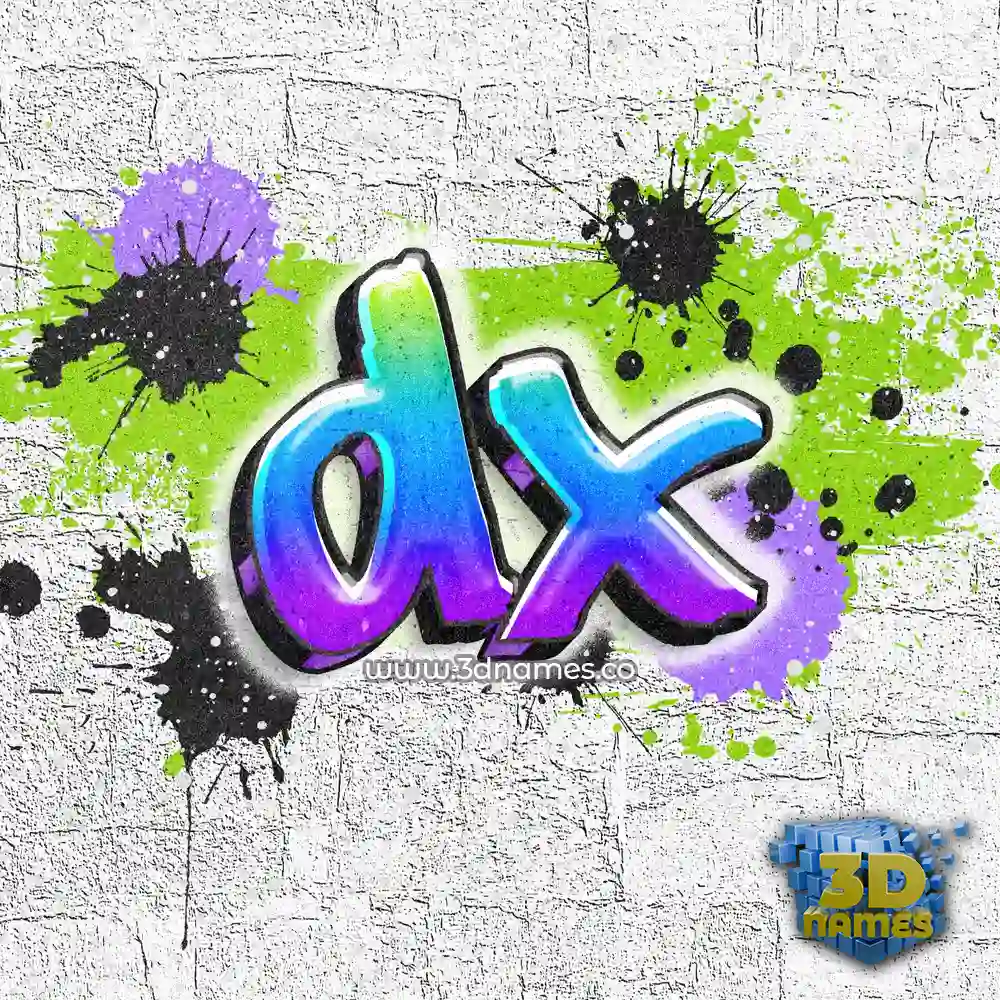 dx in Graffiti Grunge style - 3D name wallpaper
