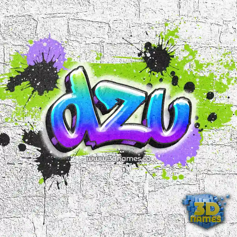 dzu in Graffiti Grunge style - 3D name wallpaper