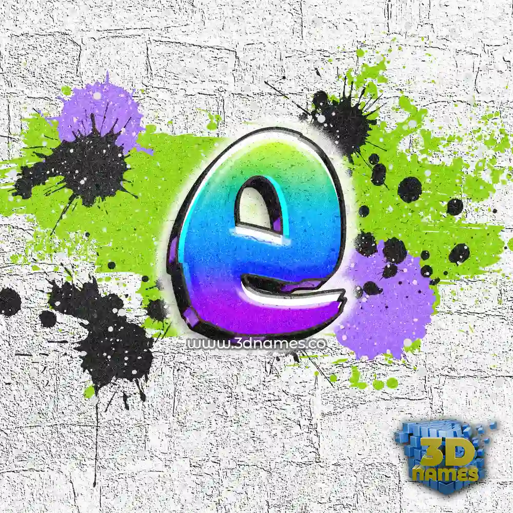 e in Graffiti Grunge style - 3D name wallpaper