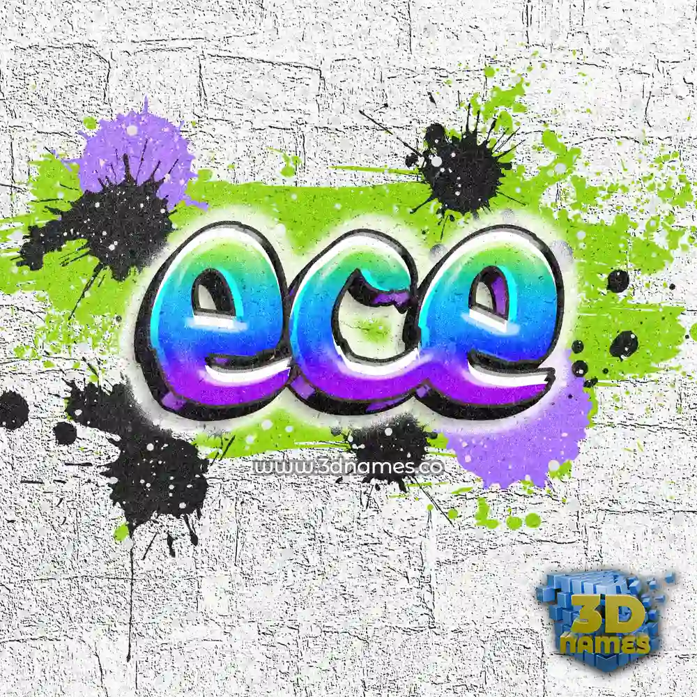 ece in Graffiti Grunge style - 3D name wallpaper