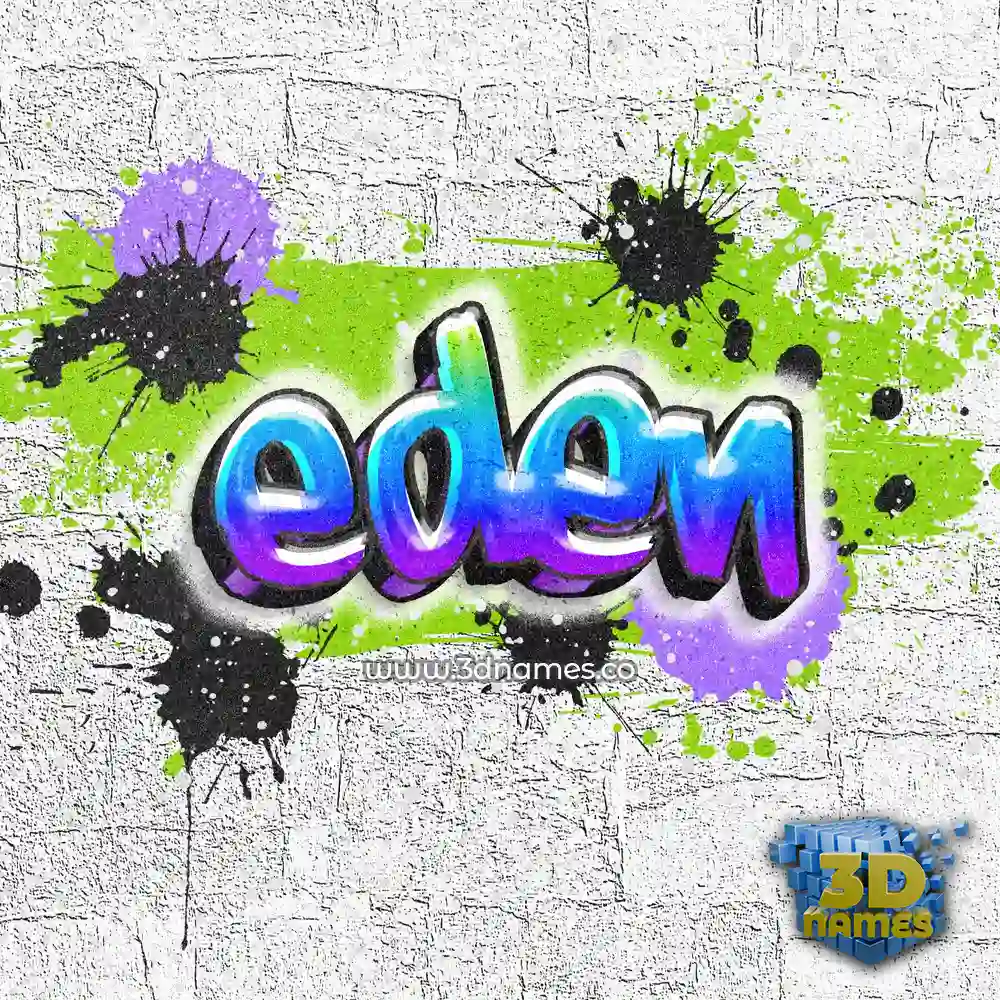 eden in Graffiti Grunge style - 3D name wallpaper
