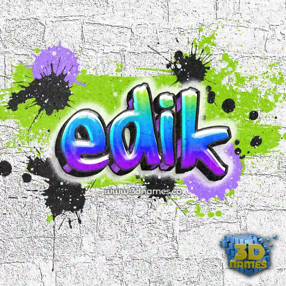 edik in Graffiti Grunge style - 3D name wallpaper