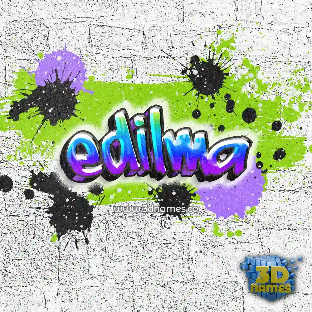 edilma in Graffiti Grunge style - 3D name wallpaper