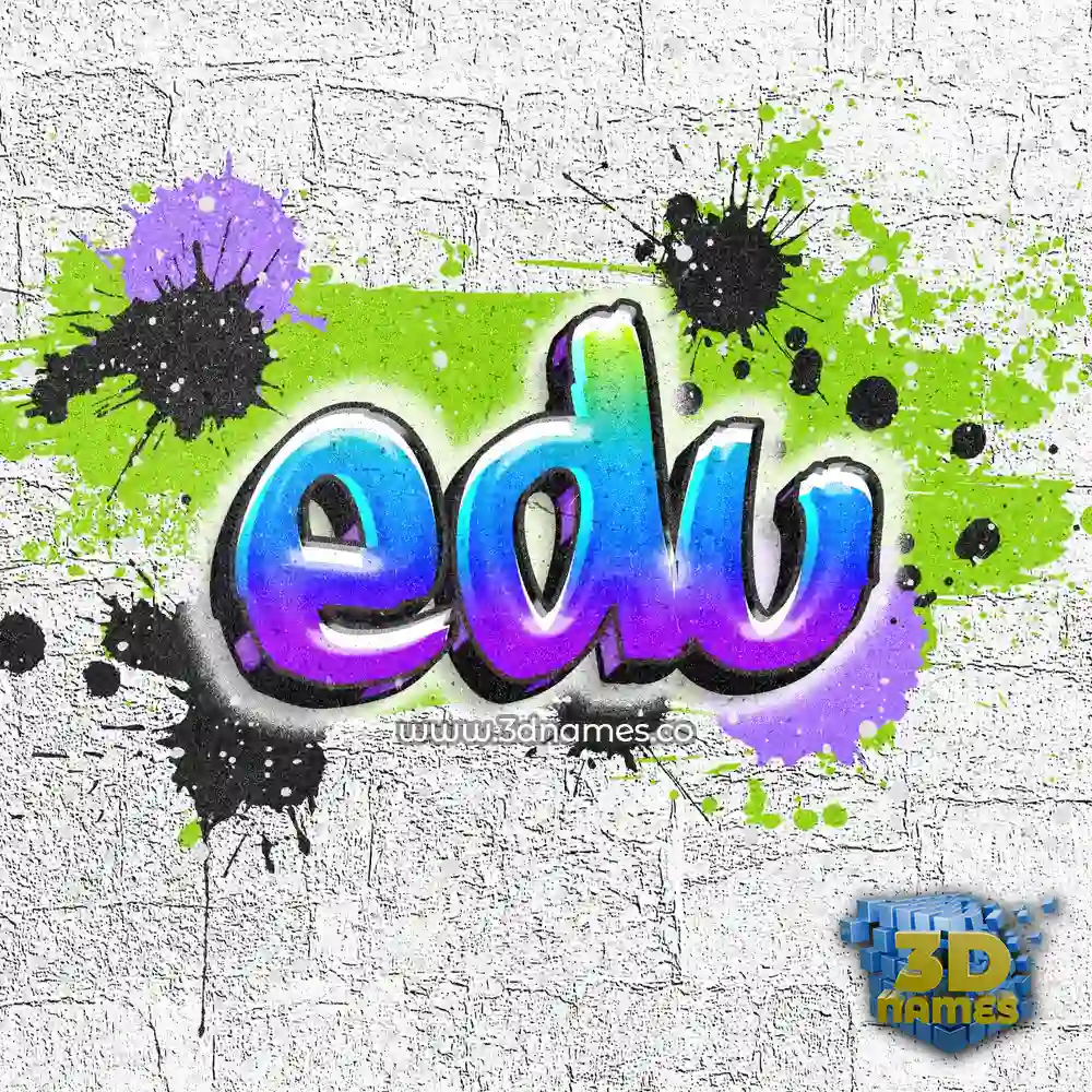 edu in Graffiti Grunge style - 3D name wallpaper