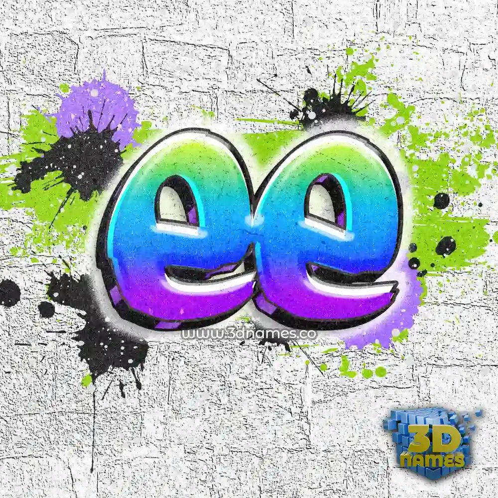 ee in Graffiti Grunge style - 3D name wallpaper