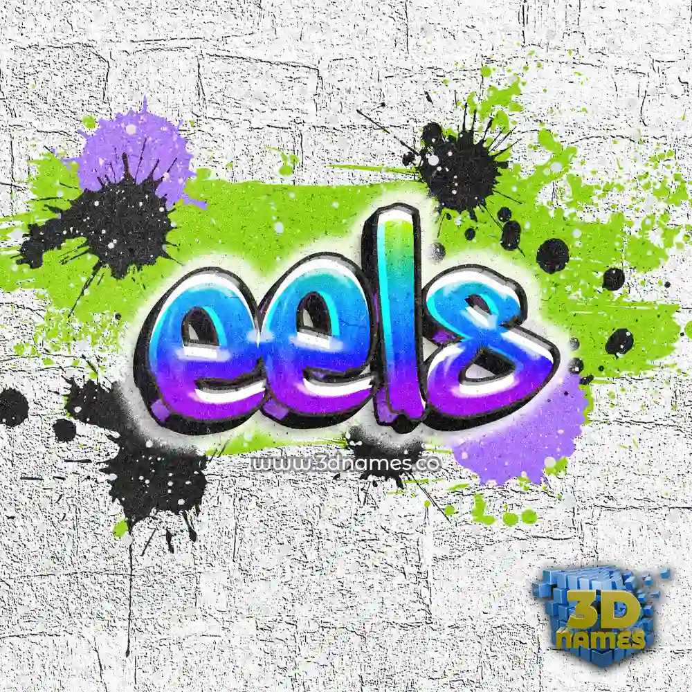 eels in Graffiti Grunge style - 3D name wallpaper
