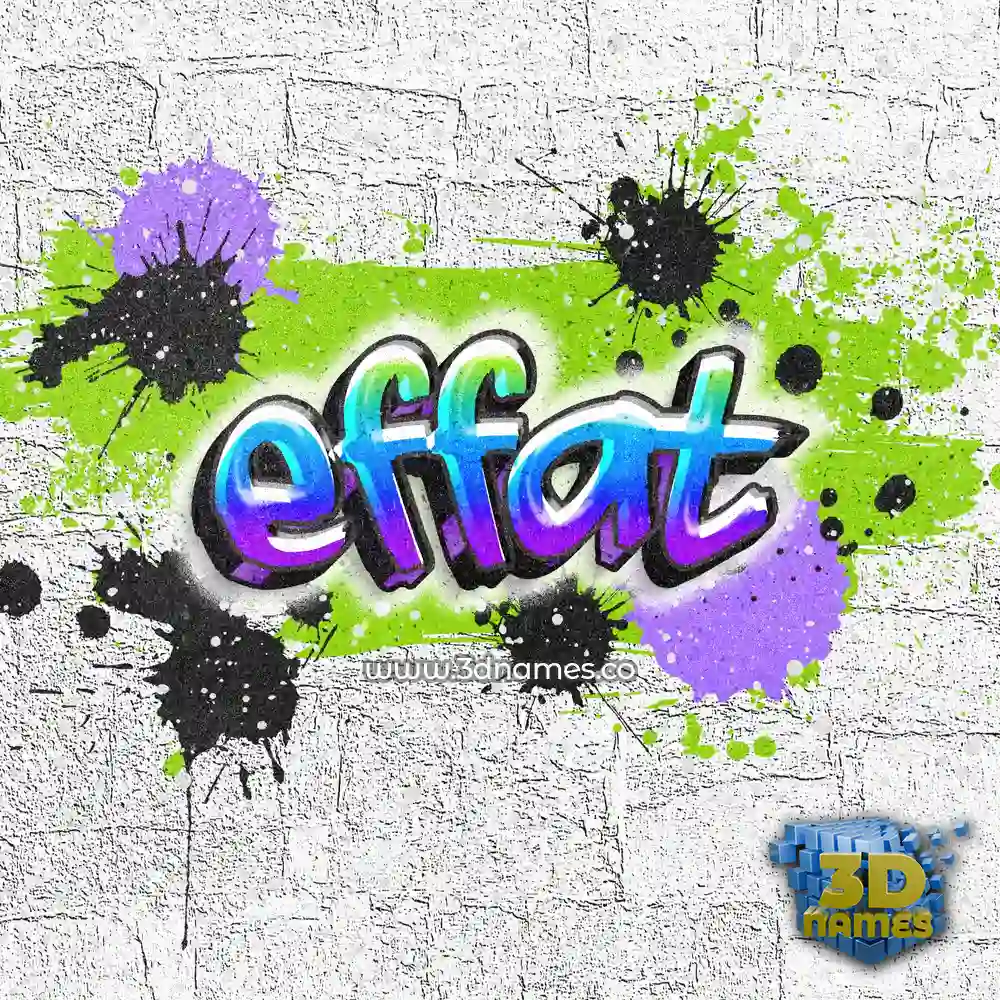effat in Graffiti Grunge style - 3D name wallpaper