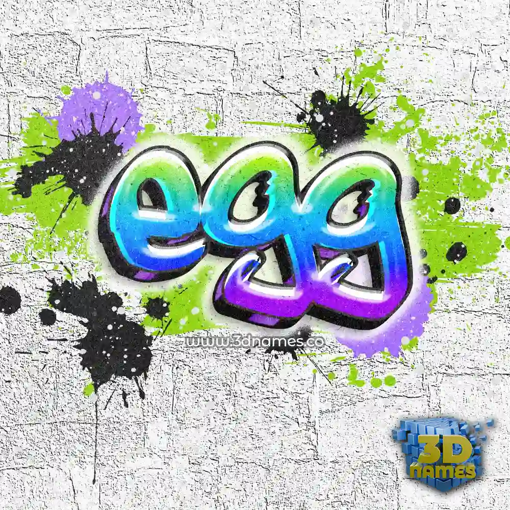 egg in Graffiti Grunge style - 3D name wallpaper