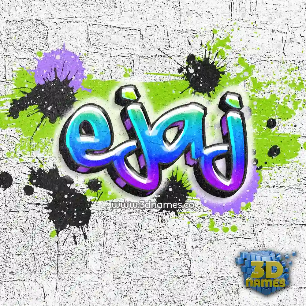 ejaj in Graffiti Grunge style - 3D name wallpaper