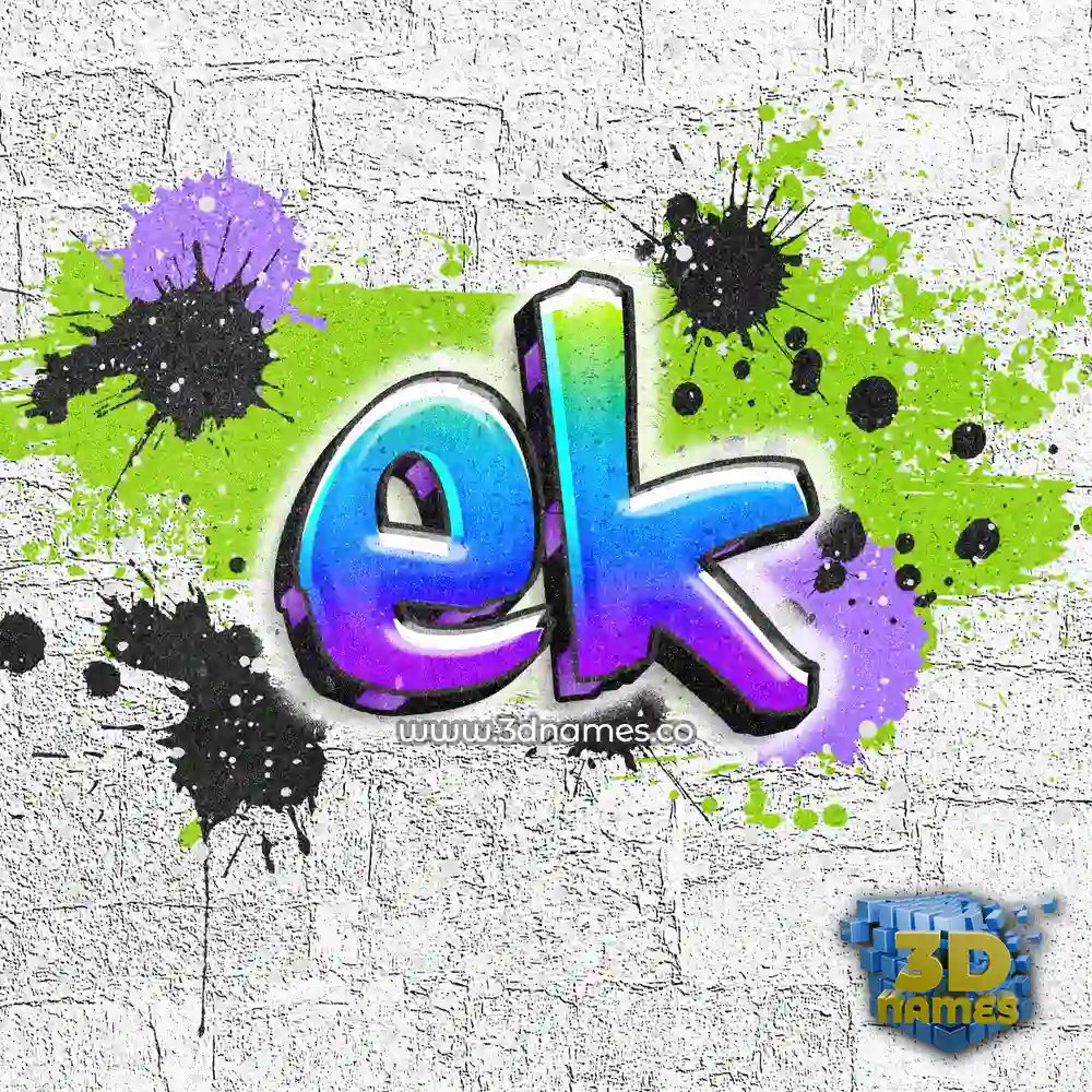 ek in Graffiti Grunge style - 3D name wallpaper