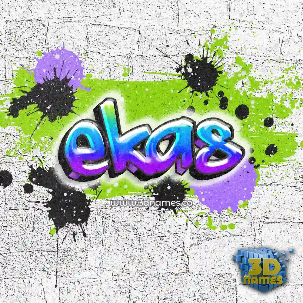 ekas in Graffiti Grunge style - 3D name wallpaper