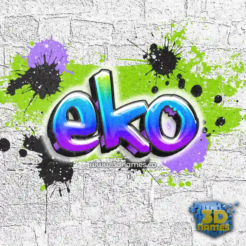 eko in Graffiti Grunge style - 3D name wallpaper