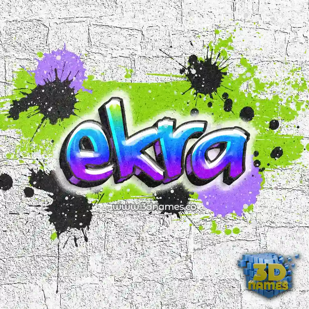 ekra in Graffiti Grunge style - 3D name wallpaper
