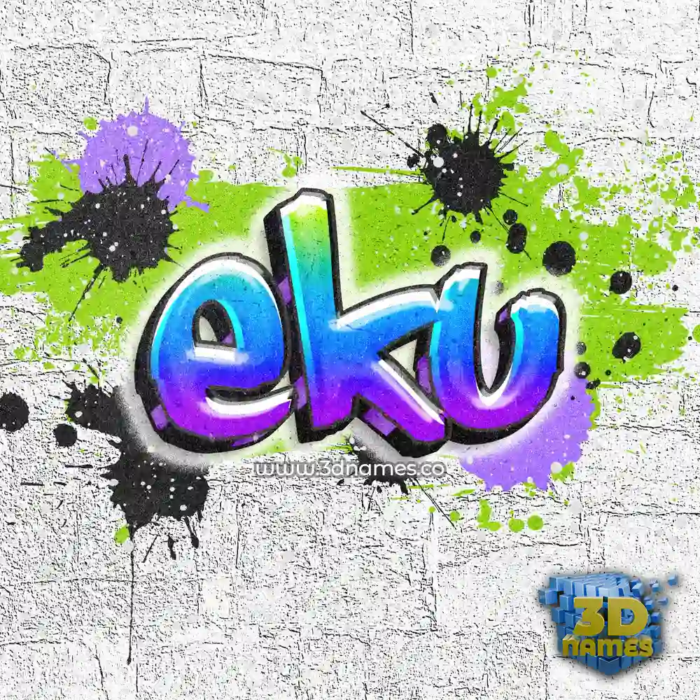 eku in Graffiti Grunge style - 3D name wallpaper
