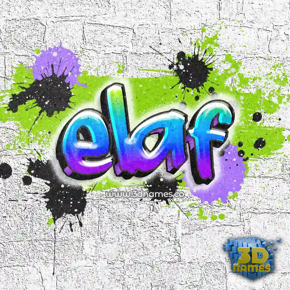 elaf in Graffiti Grunge style - 3D name wallpaper