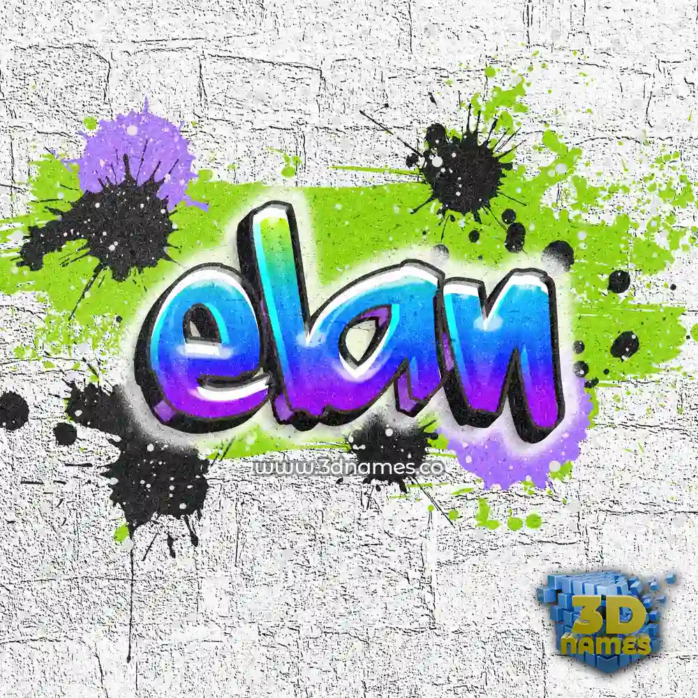 elan in Graffiti Grunge style - 3D name wallpaper