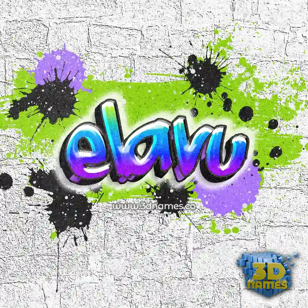 elavu in Graffiti Grunge style - 3D name wallpaper
