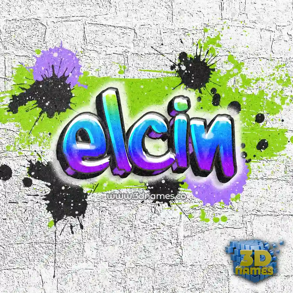 elcin in Graffiti Grunge style - 3D name wallpaper