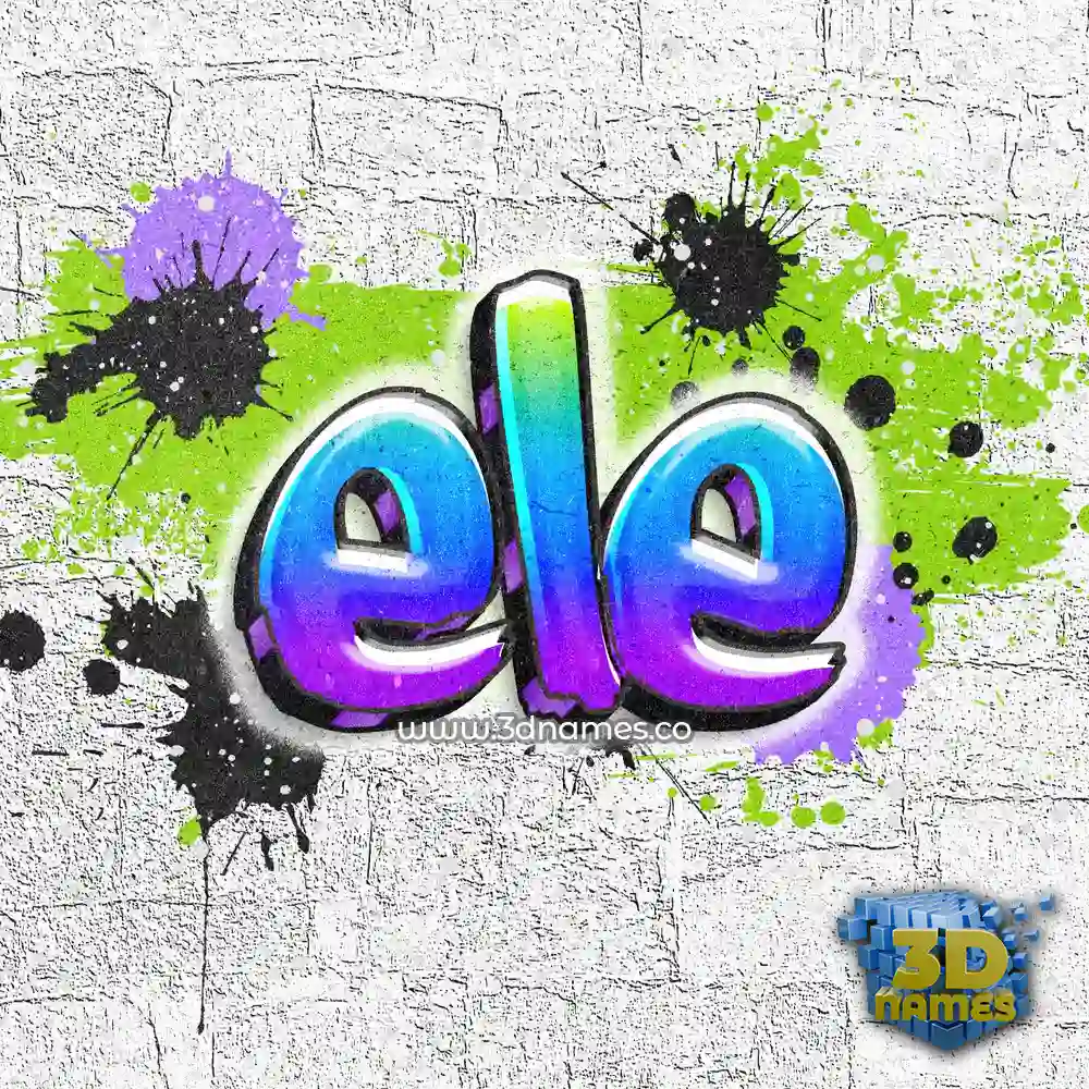 ele in Graffiti Grunge style - 3D name wallpaper