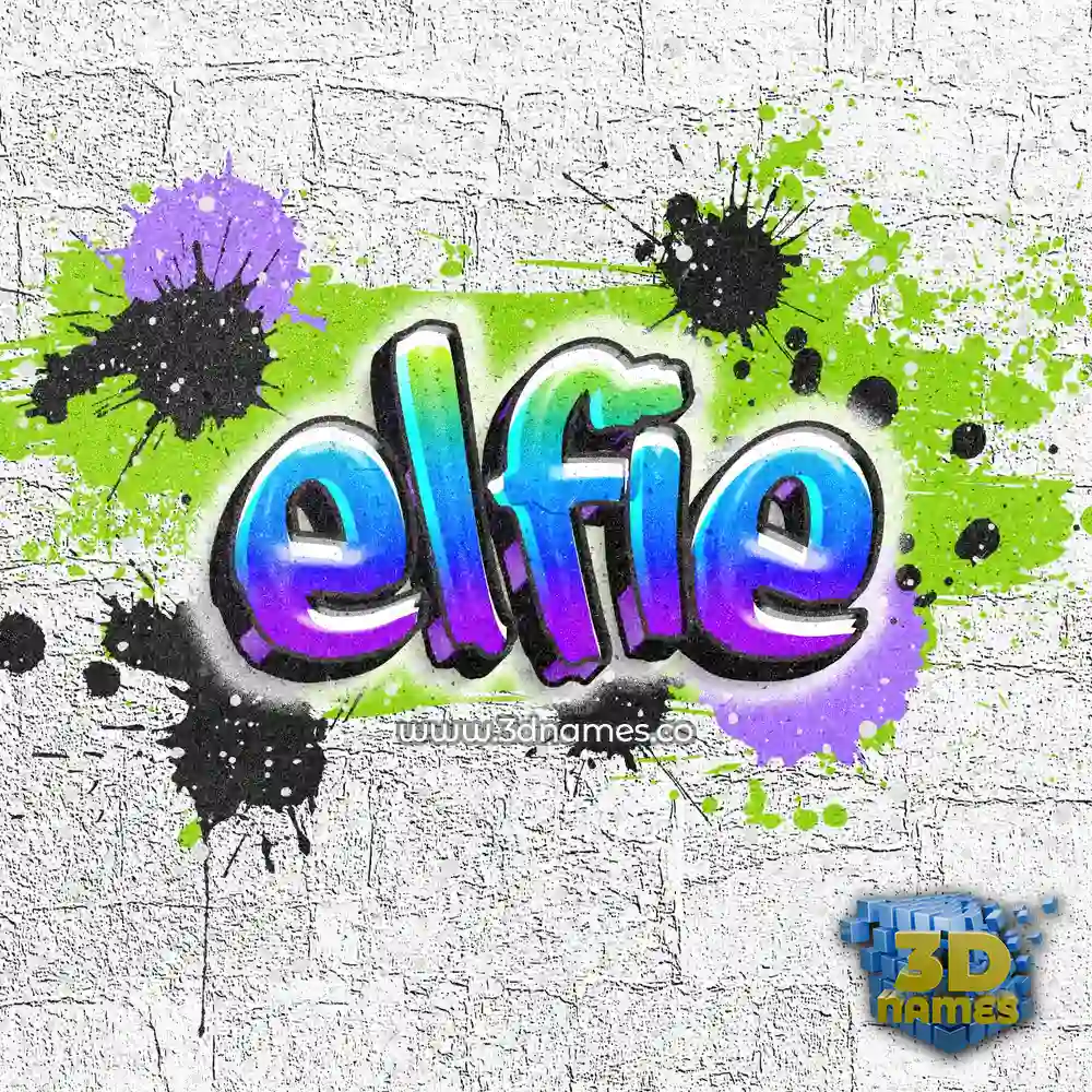elfie in Graffiti Grunge style - 3D name wallpaper