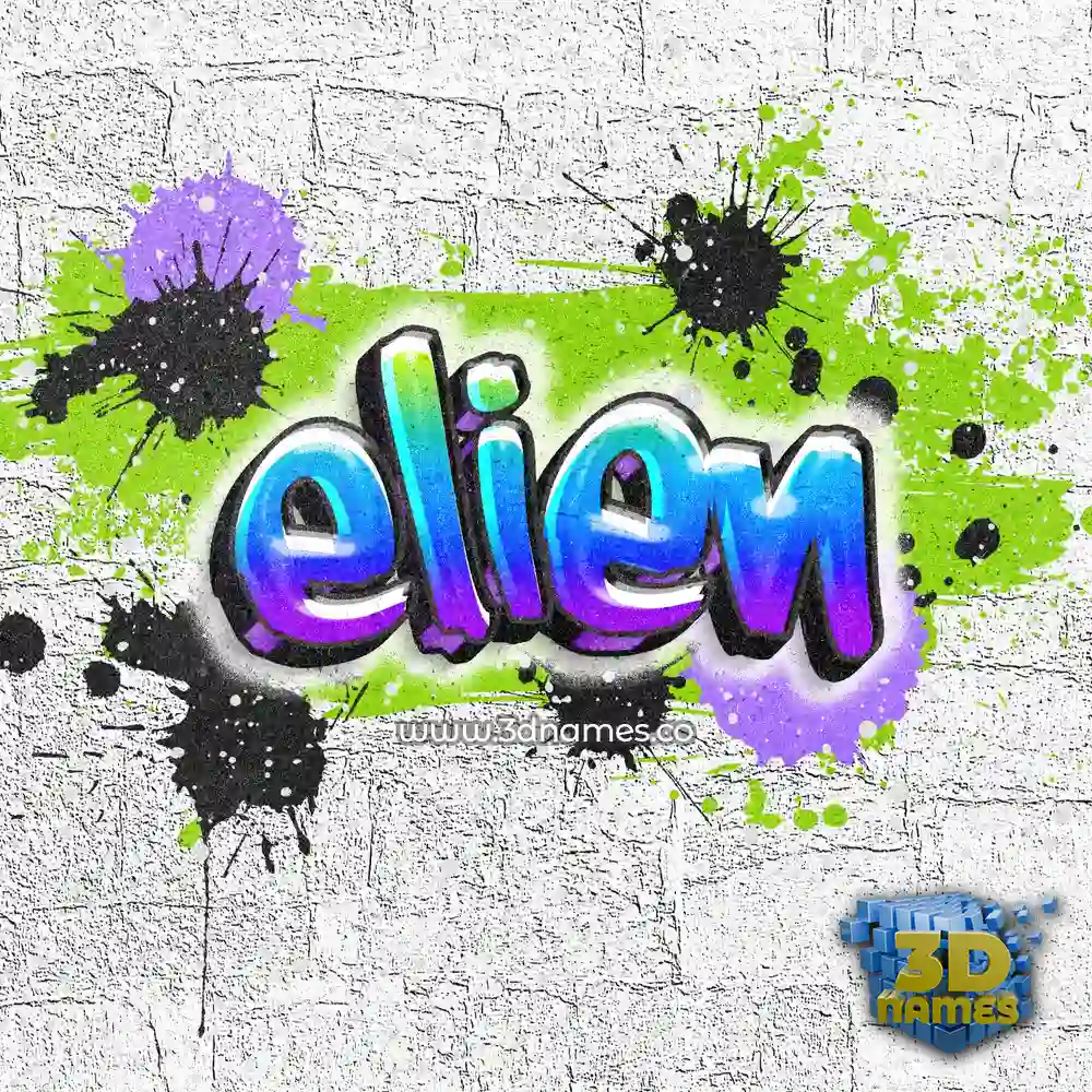 elien in Graffiti Grunge style - 3D name wallpaper