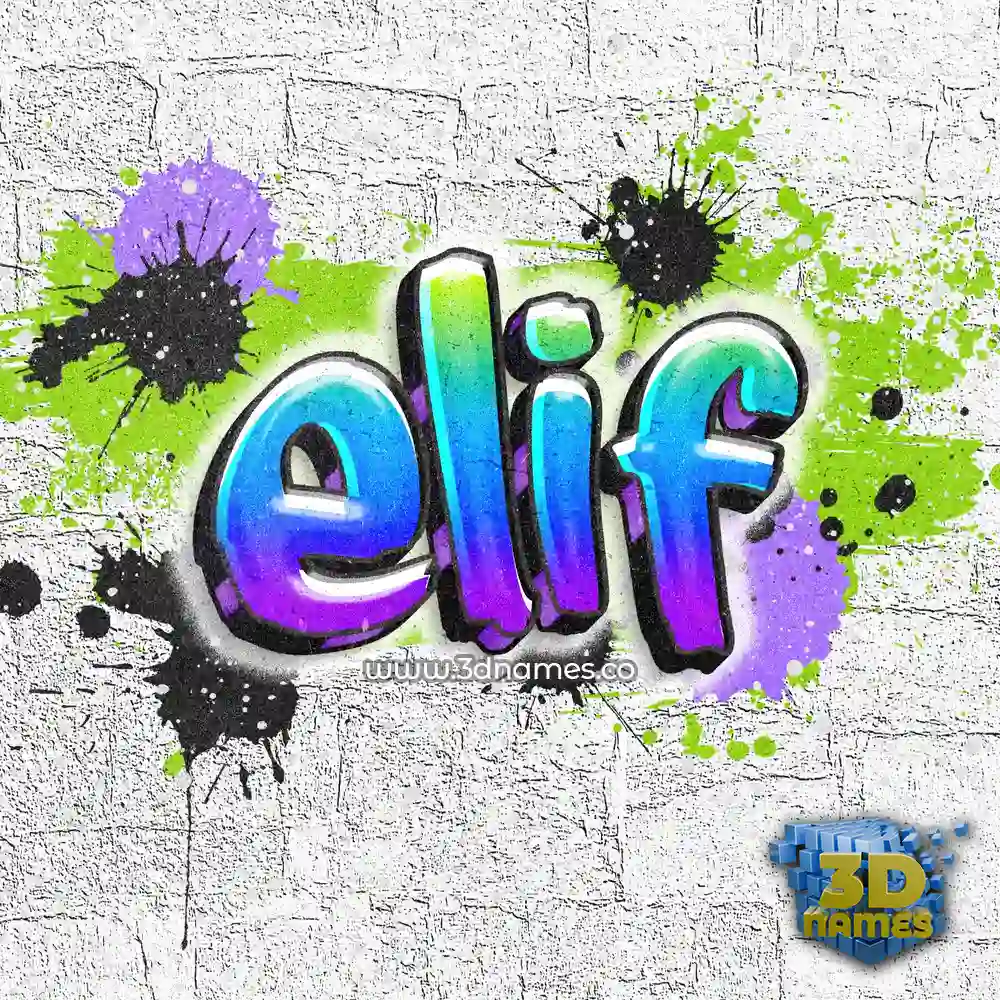 elif in Graffiti Grunge style - 3D name wallpaper