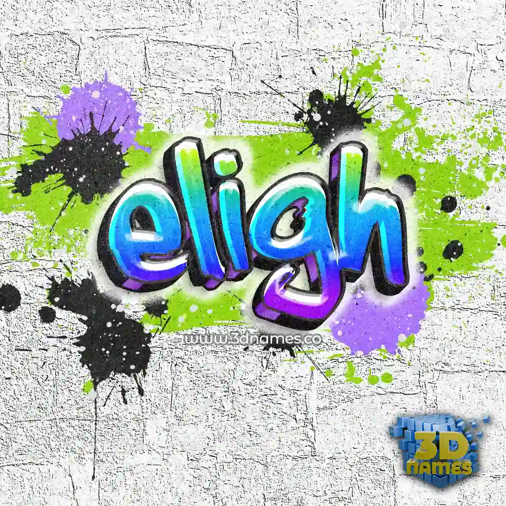 eligh in Graffiti Grunge style - 3D name wallpaper