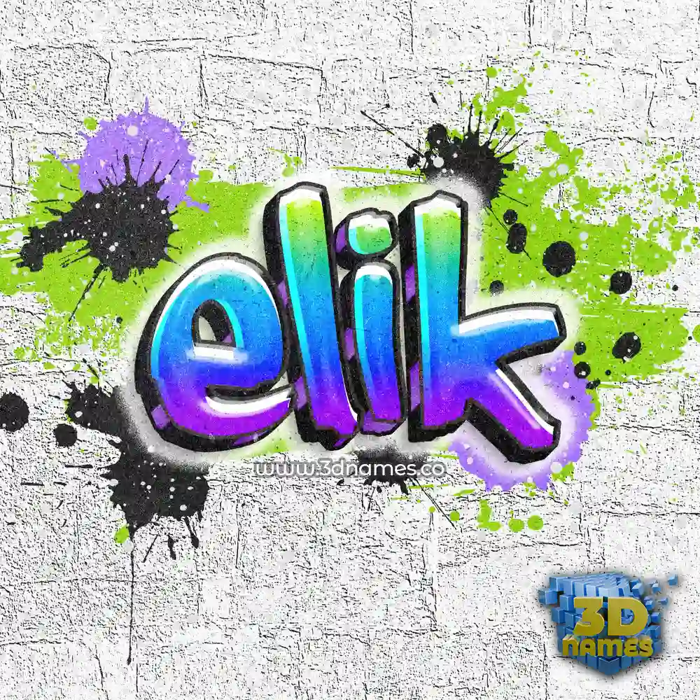 elik in Graffiti Grunge style - 3D name wallpaper
