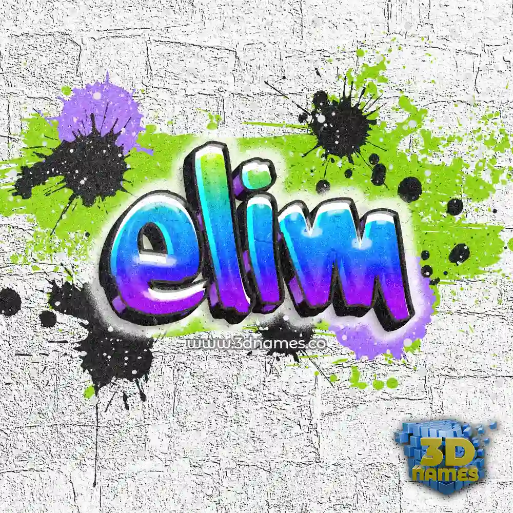 elim in Graffiti Grunge style - 3D name wallpaper