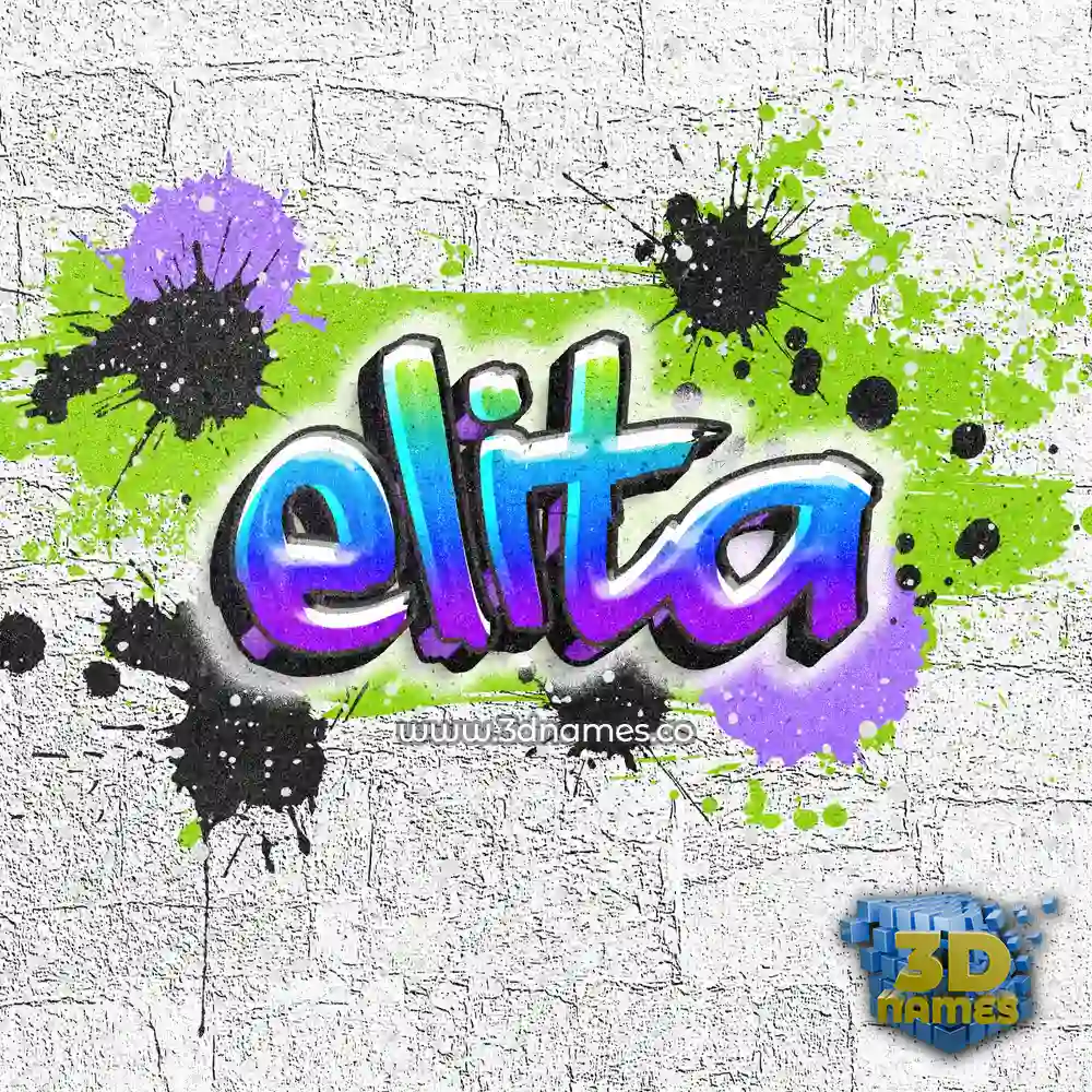 elita in Graffiti Grunge style - 3D name wallpaper