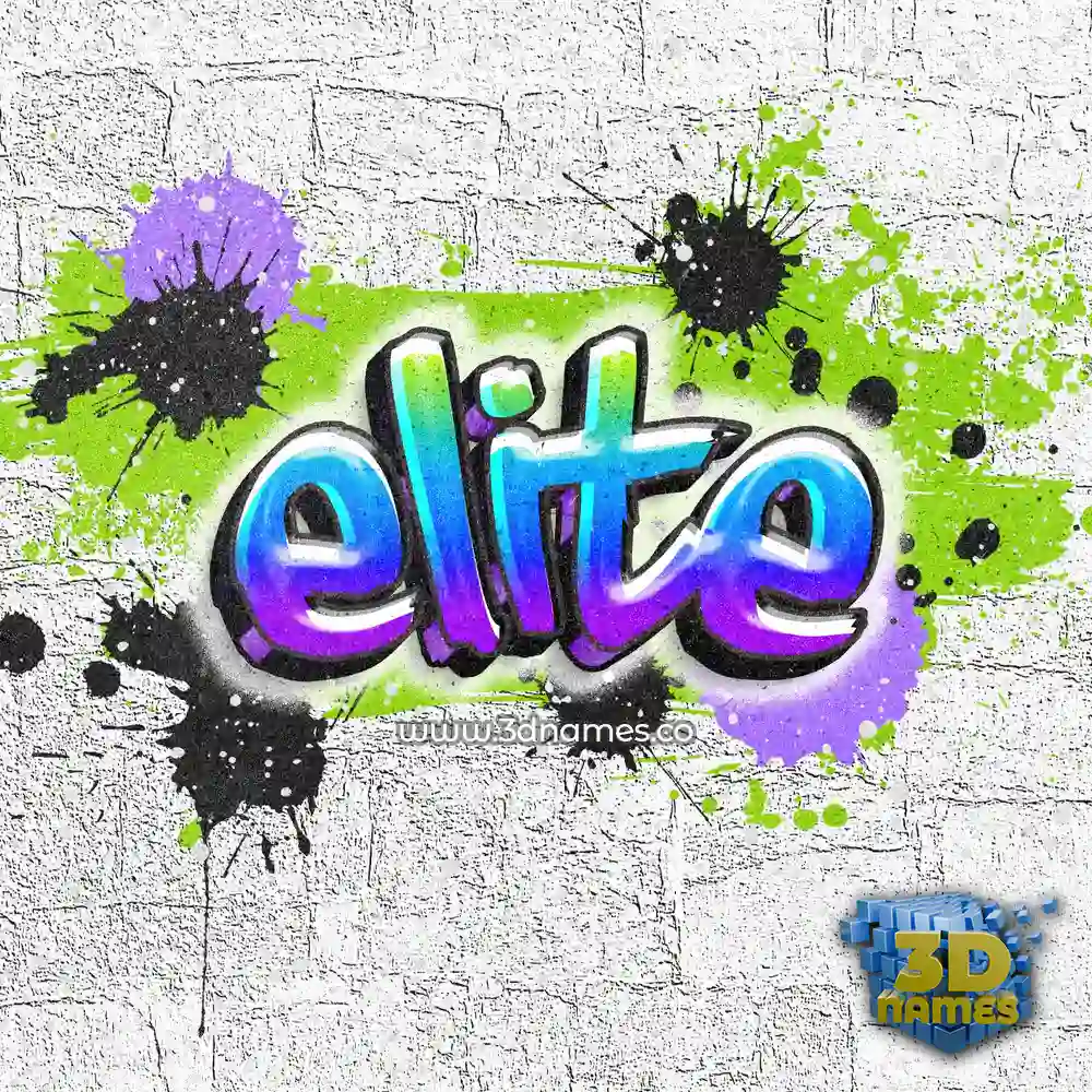 elite in Graffiti Grunge style - 3D name wallpaper