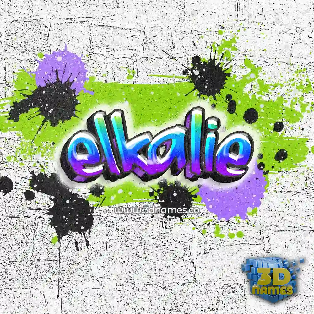 elkalie in Graffiti Grunge style - 3D name wallpaper