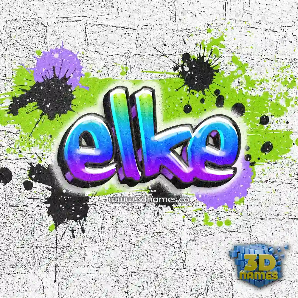 elke in Graffiti Grunge style - 3D name wallpaper