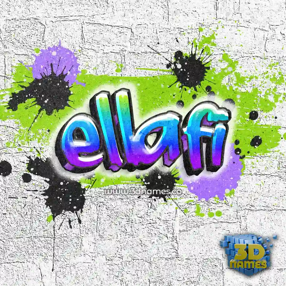 ellafi in Graffiti Grunge style - 3D name wallpaper