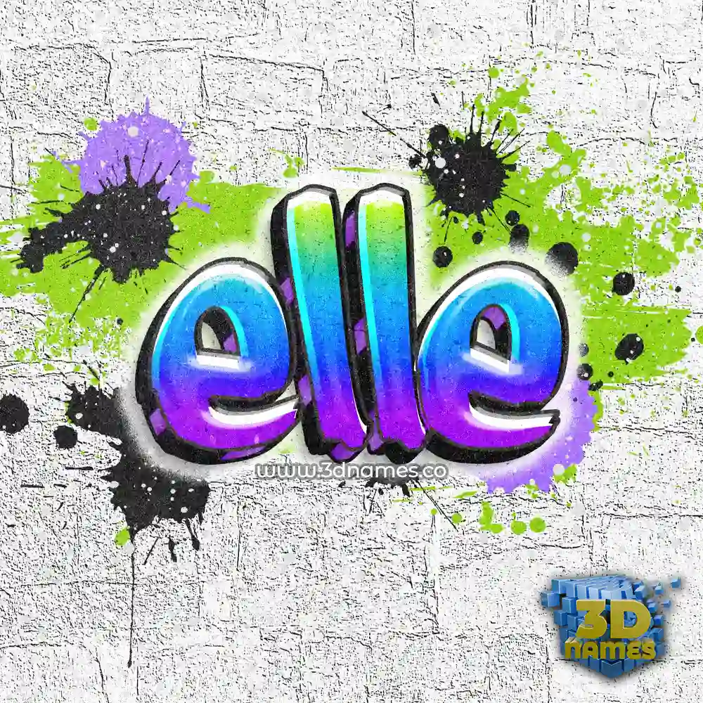 elle in Graffiti Grunge style - 3D name wallpaper