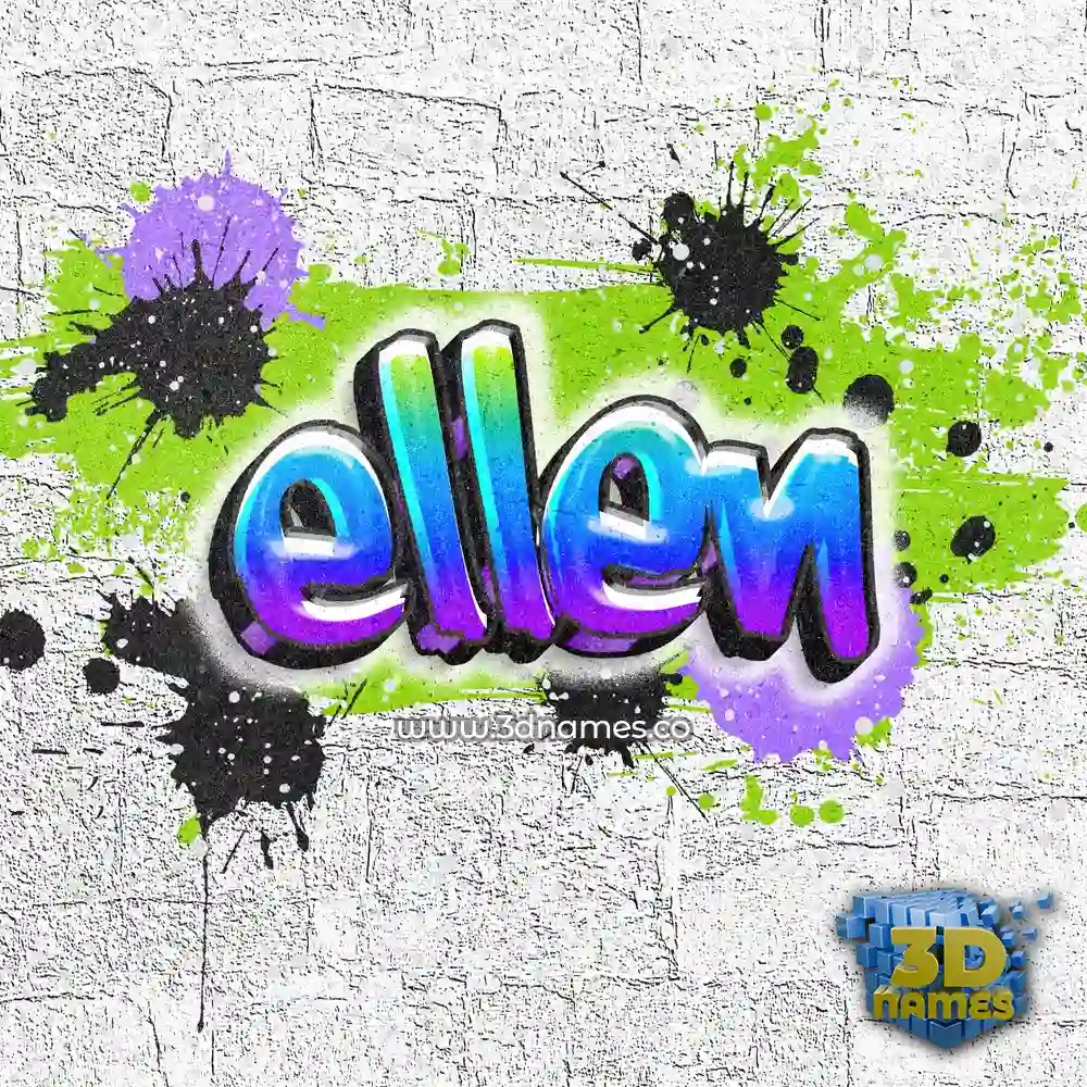 ellen in Graffiti Grunge style - 3D name wallpaper