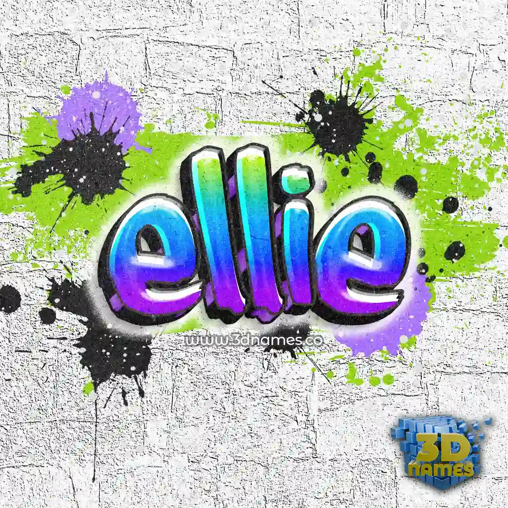 ellie in Graffiti Grunge style - 3D name wallpaper