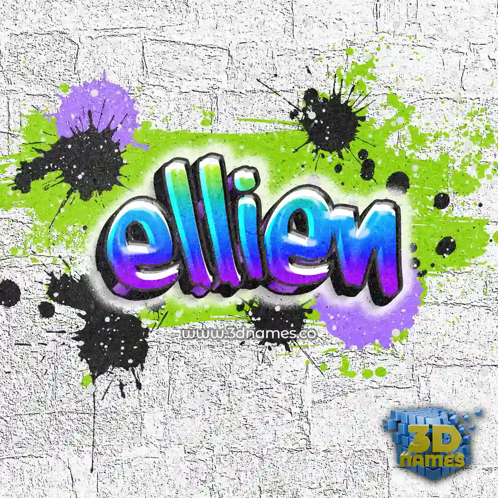 ellien in Graffiti Grunge style - 3D name wallpaper