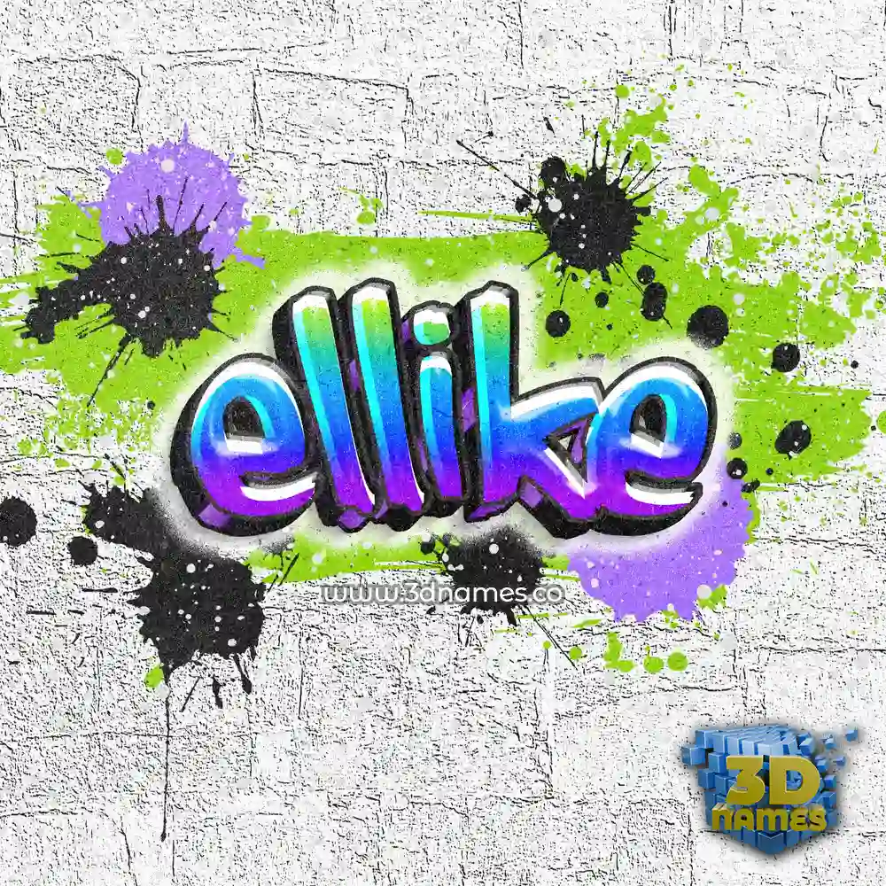 ellike in Graffiti Grunge style - 3D name wallpaper