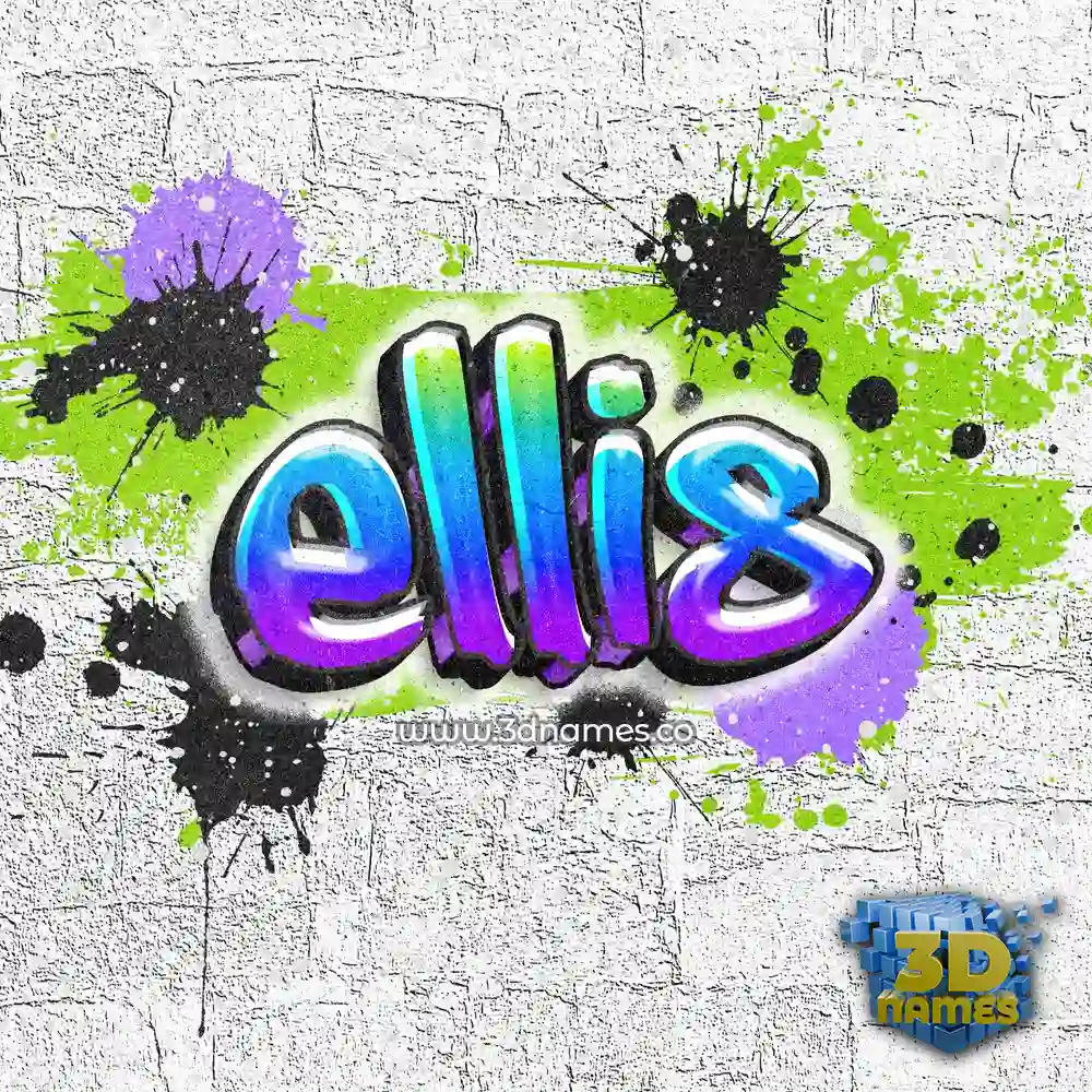 ellis in Graffiti Grunge style - 3D name wallpaper