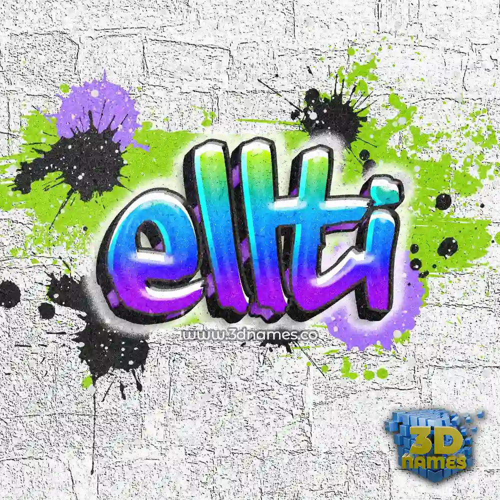 ellti in Graffiti Grunge style - 3D name wallpaper