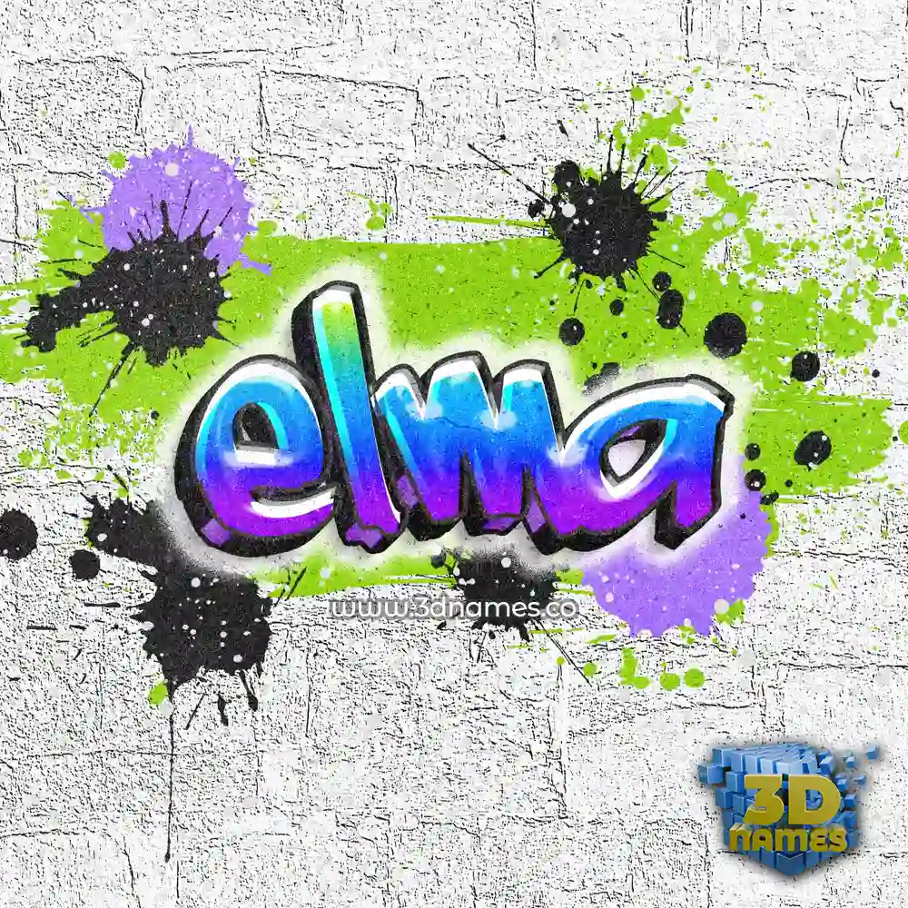 elma in Graffiti Grunge style - 3D name wallpaper