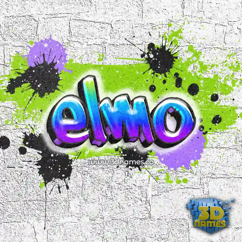 elmo in Graffiti Grunge style - 3D name wallpaper