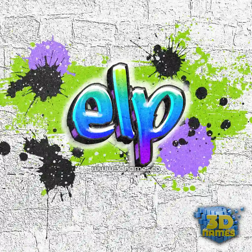 elp in Graffiti Grunge style - 3D name wallpaper