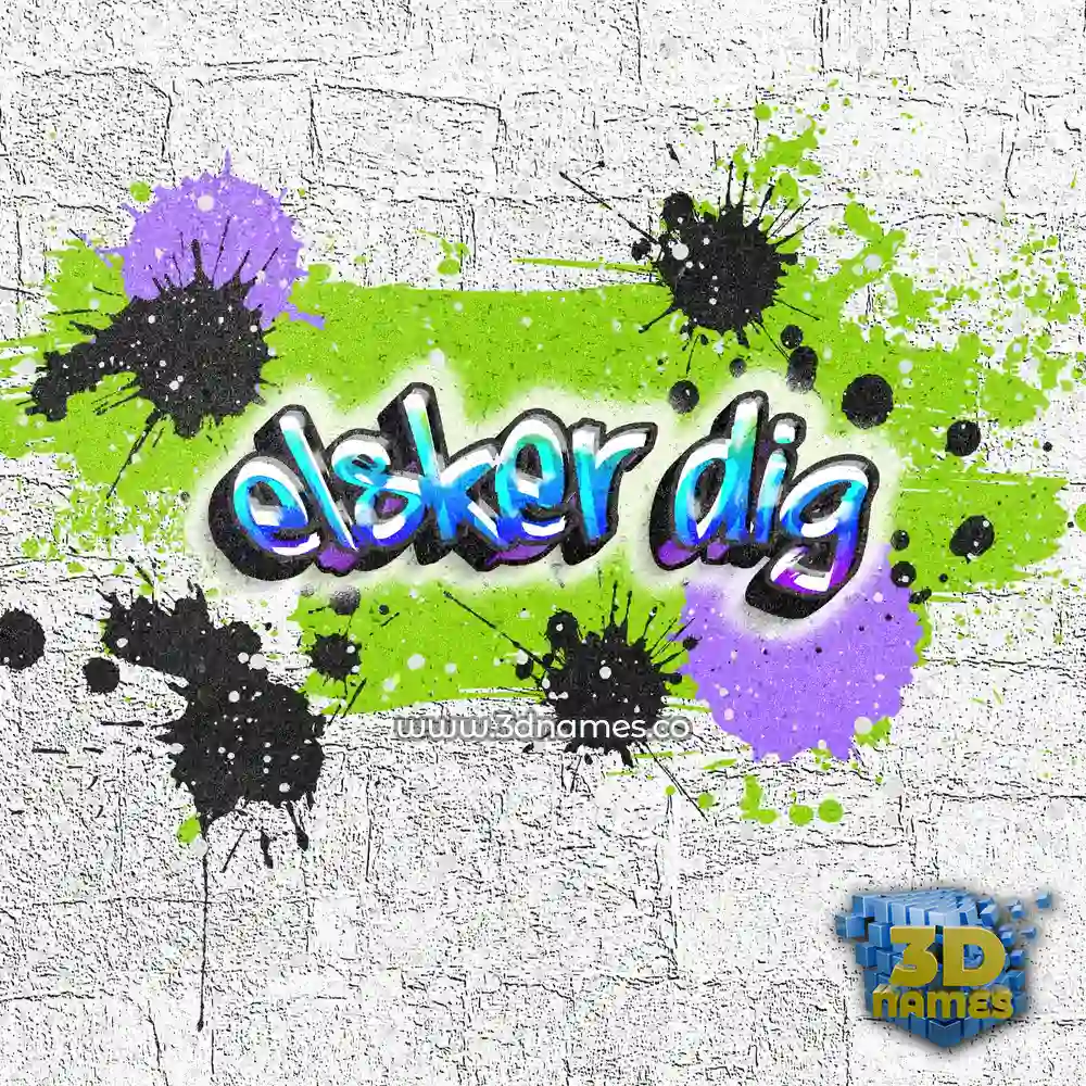 elsker dig in Graffiti Grunge style - 3D name wallpaper