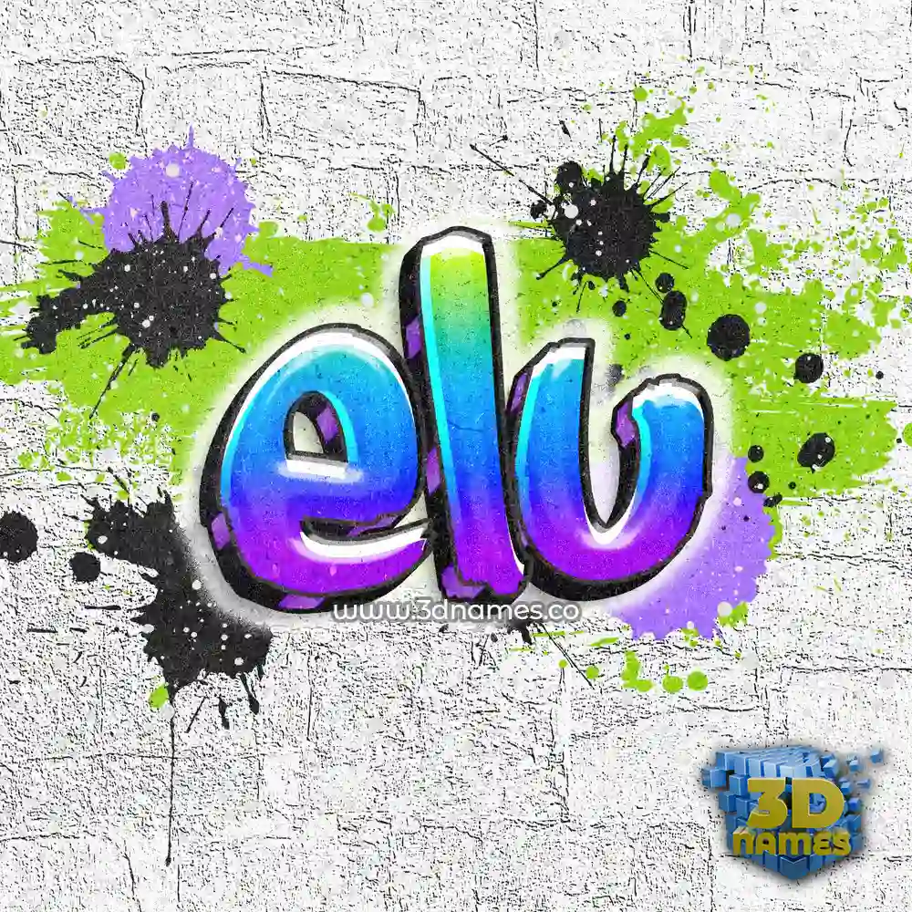elu in Graffiti Grunge style - 3D name wallpaper