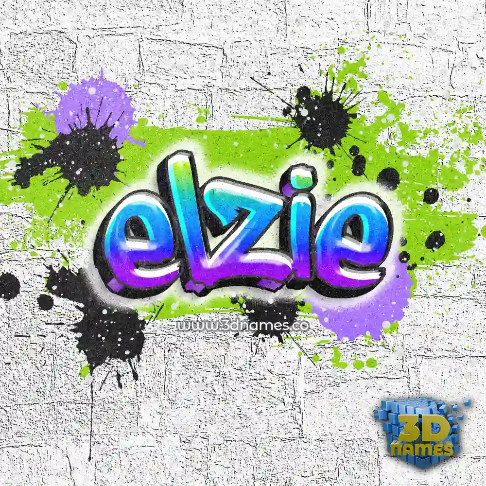 elzie in Graffiti Grunge style - 3D name wallpaper