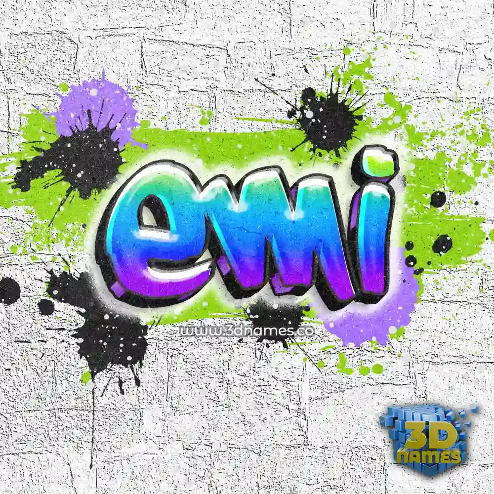 emi in Graffiti Grunge style - 3D name wallpaper