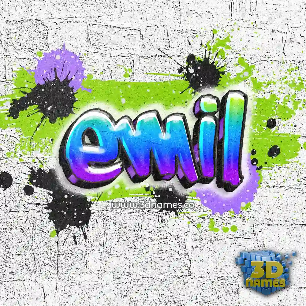 emil in Graffiti Grunge style - 3D name wallpaper