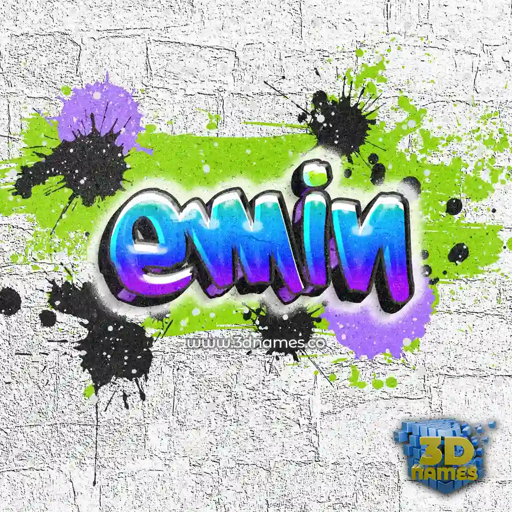 emin in Graffiti Grunge style - 3D name wallpaper